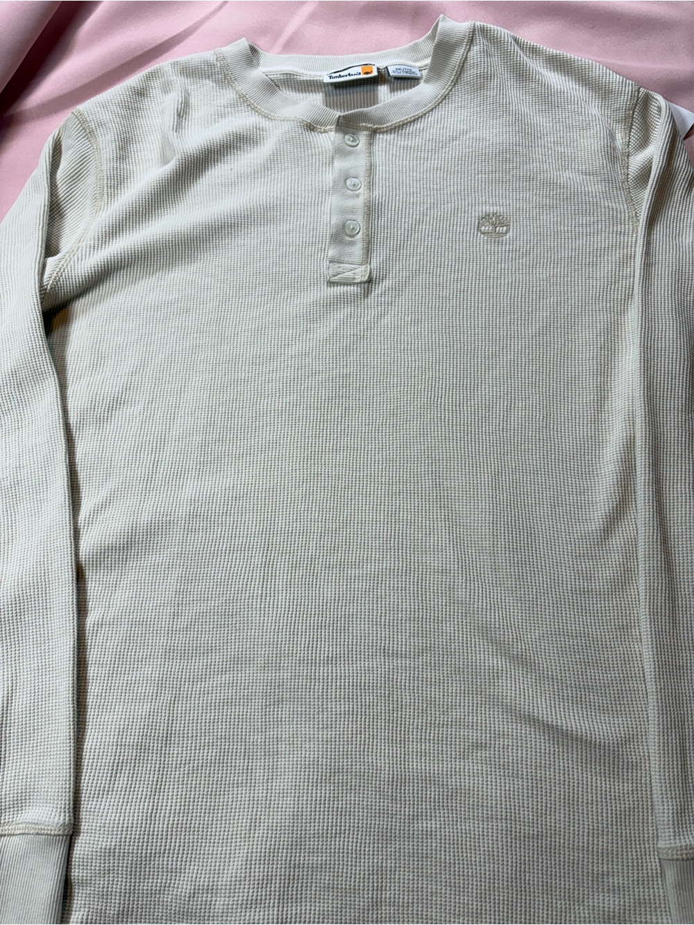 Timberland Men’s Long-Sleeve Henley Shirt - Off-White